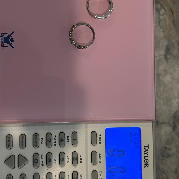 Two sterling Silver diamond heart ring and band sz 8 1/20cttw breathtaking - Picture 2 of 5